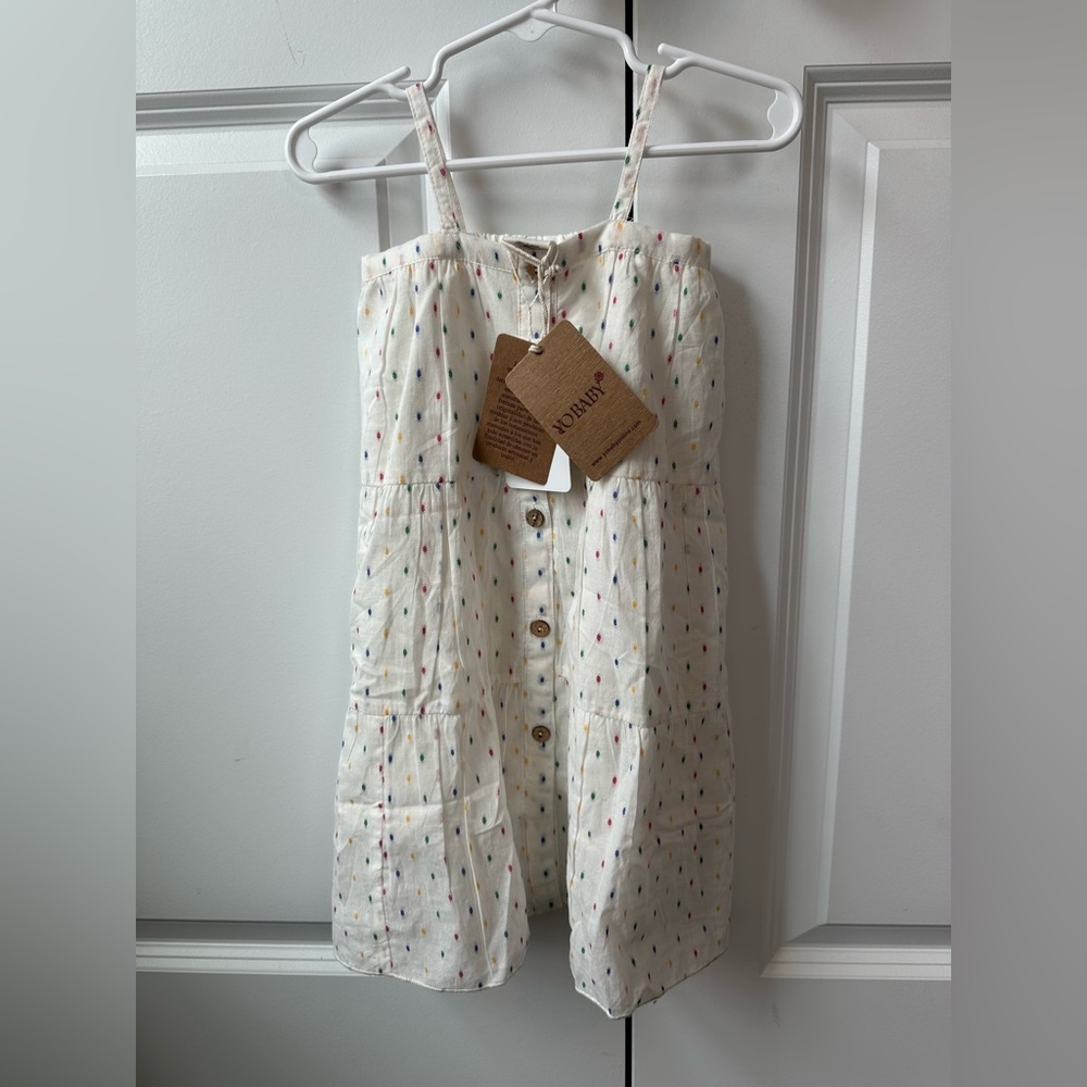 Yo Baby Girls Multi Colored Button Tiered Dress NWT (Size 12-18 Mo)